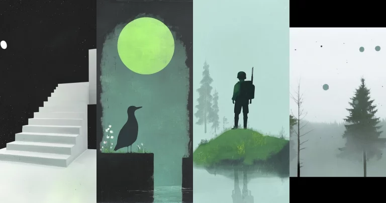 Monochrome Green Glow - Midjourney style sref code