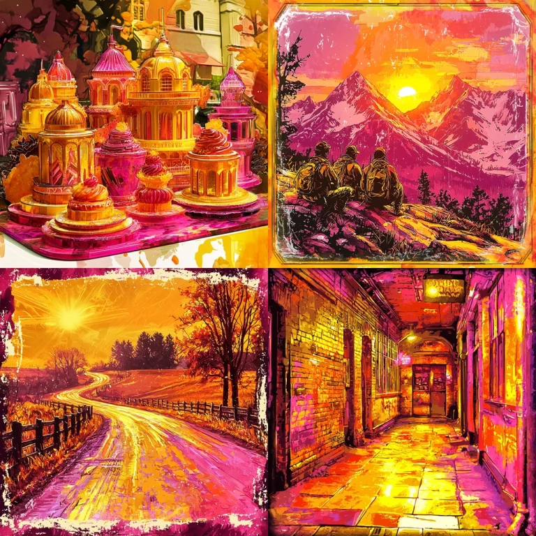 Vibrant Neon Landscape - Midjourney style sref code 