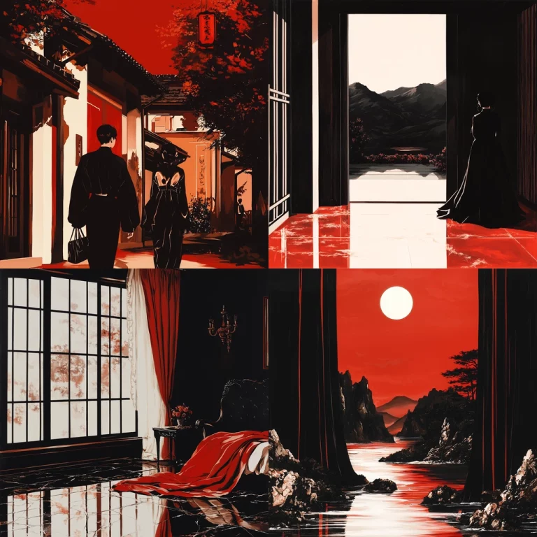 Black Red Contrast Elegance - Midjourney style sref code