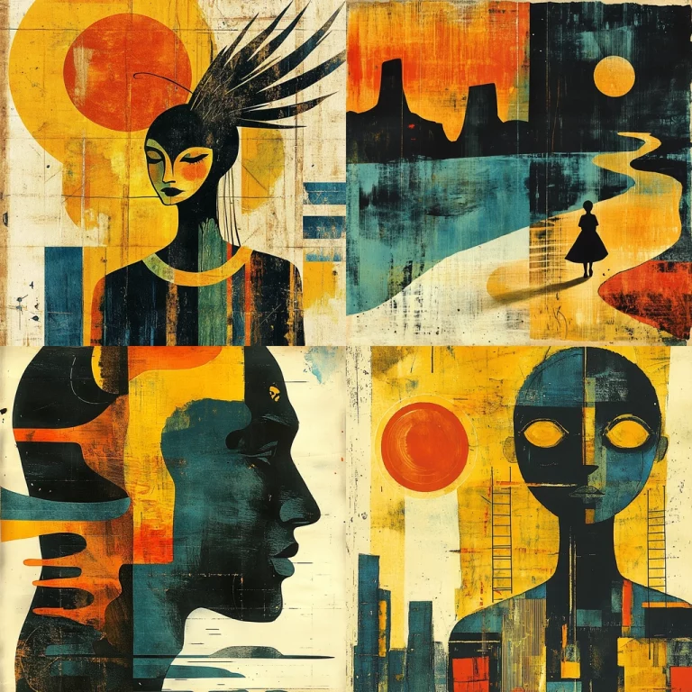 Textured Abstract Color Blocks - Midjourney style sref code