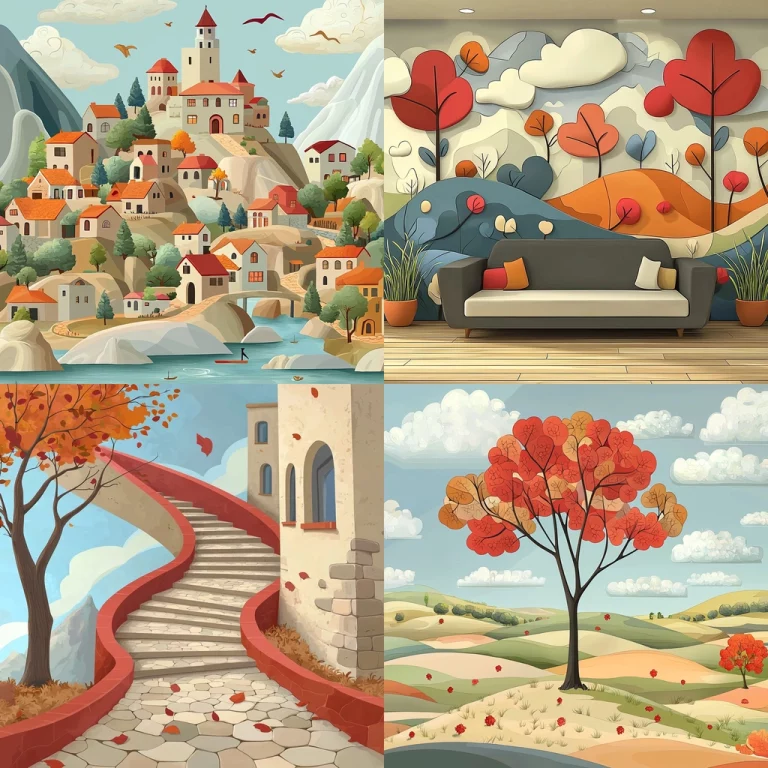 Whimsical Autumnal Illustration - Midjourney style sref code 