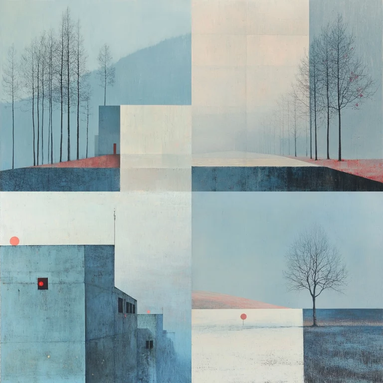 Muted Blue Grid Composition - Midjourney style sref code