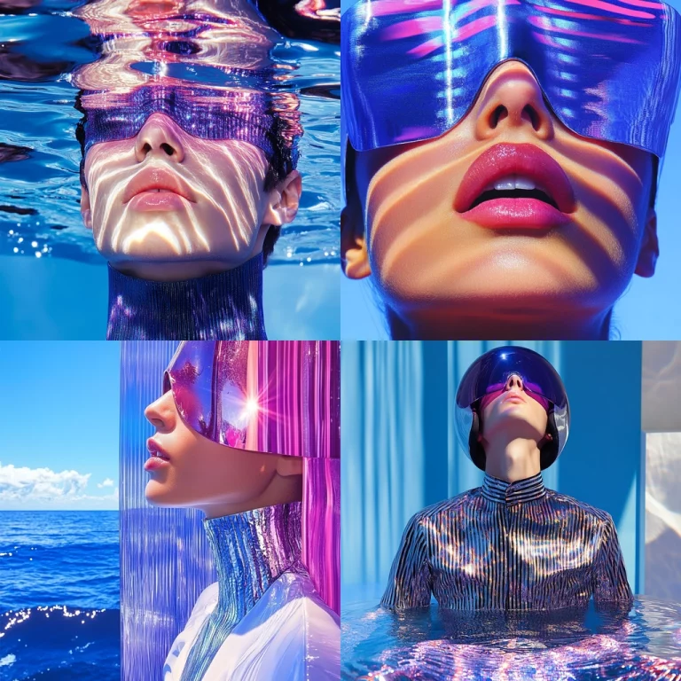 Reflective Cool Hues - Midjourney style sref code