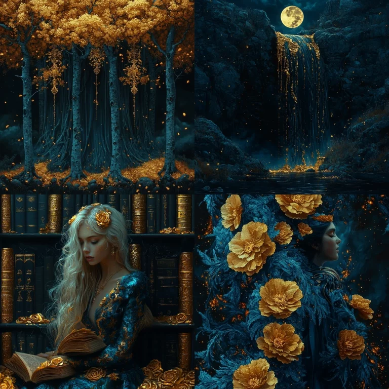 Golden Luminescence with Textured Shadows - Midjourney style sref code