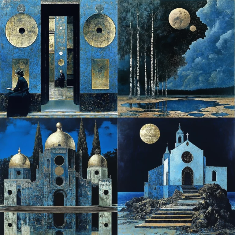 Gold and Blue Contrast Realism - Midjourney style sref code