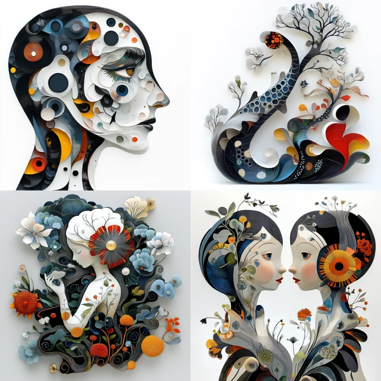 Layered Floral Cutouts - Midjourney style sref code