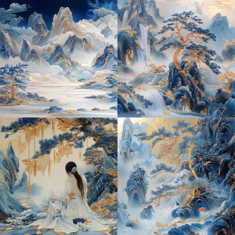 Soft Light and Indigo Dreamscape - Midjourney style sref code