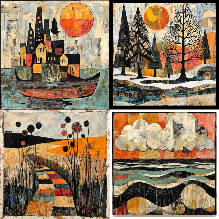 Textured Abstract with Bold Hues - Midjourney style sref code