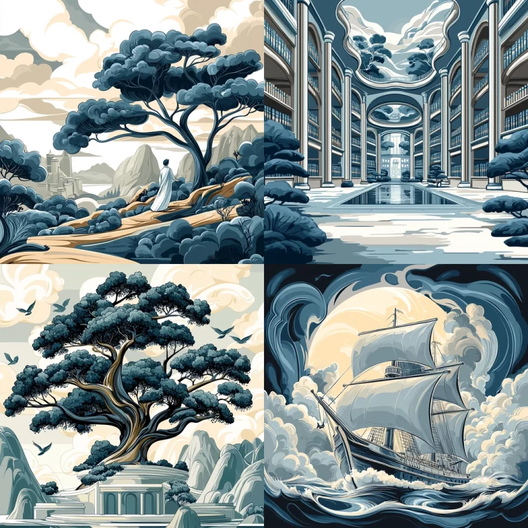 Monochrome Ink Landscape - Midjourney style sref code