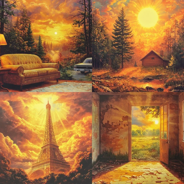 Warm Lighting with Textured Landscapes - Midjourney style sref code