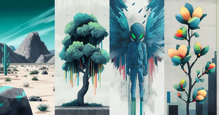 Vivid Gradient Surrealism - Midjourney style sref code