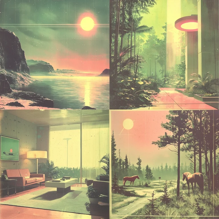 Vaporwave Cool Tones Aesthetic - Midjourney style sref code