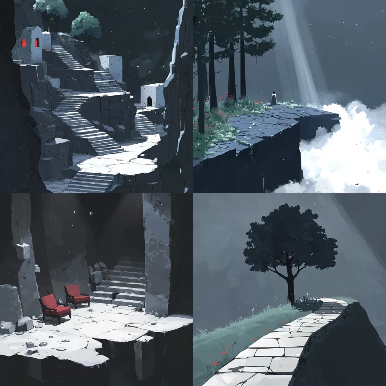 Monochrome Staircase & Pathway Lighting - Midjourney style sref code