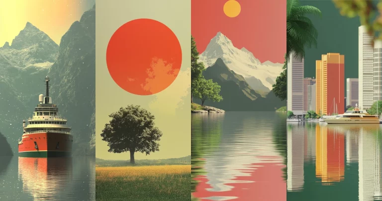 Vivid Reflective Landscapes - Midjourney style sref code