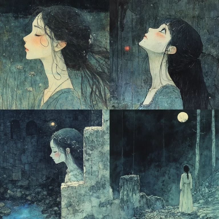 Textured Moonlit Dream - Midjourney style sref code