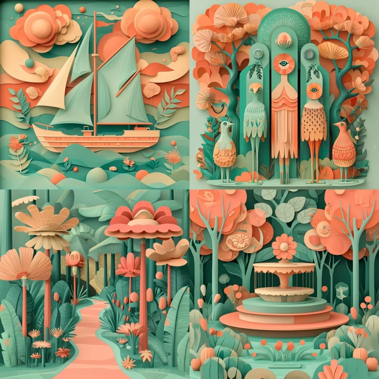 Pastel Layered Relief - Midjourney style sref code