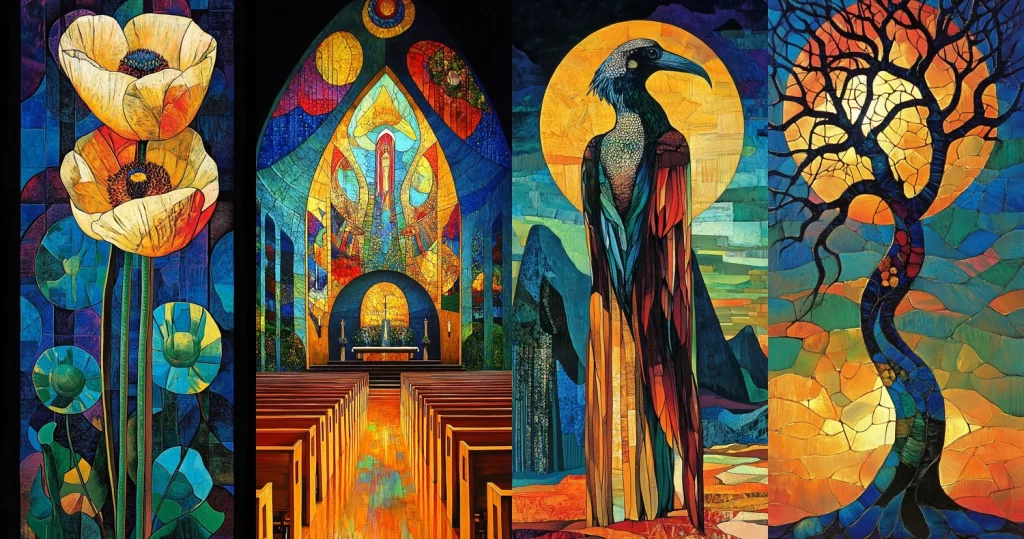 Vivid Stained Glass Tones - Midjourney style sref code