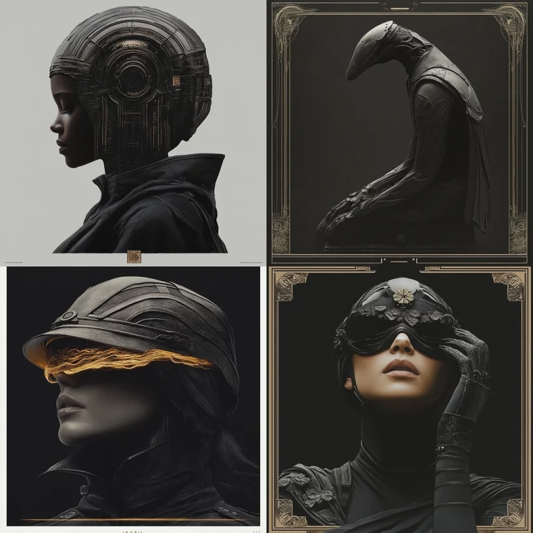 Dark Metallic Elegance - Midjourney style sref code