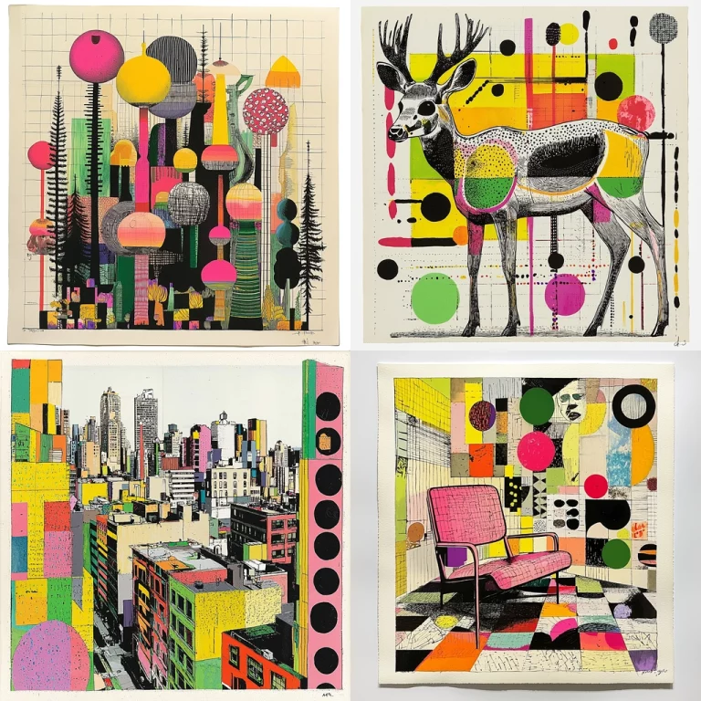 Bold Geometric Vibrancy - Midjourney style sref code