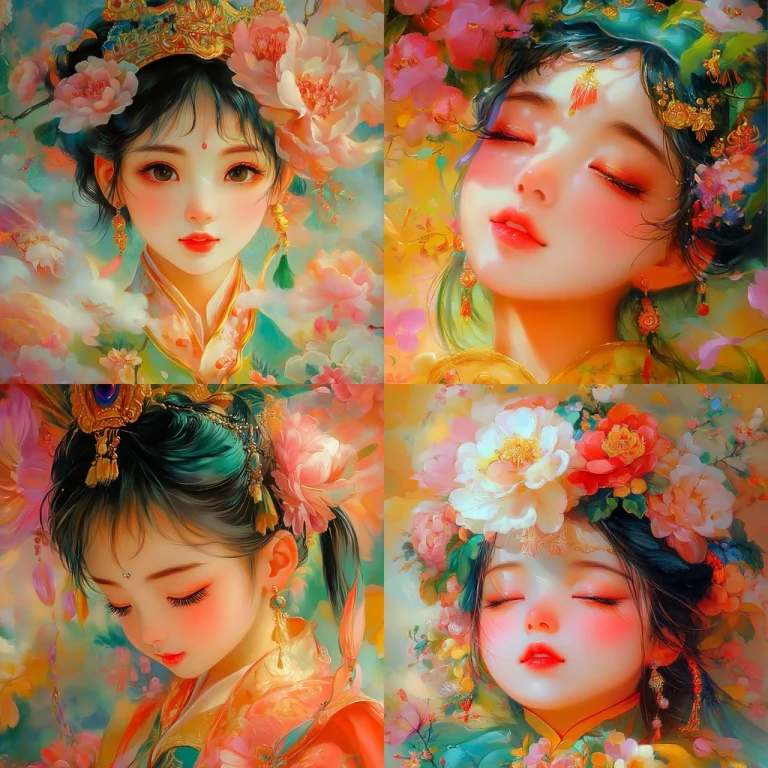 Floral Fantasy Portraiture - Midjourney style sref code 