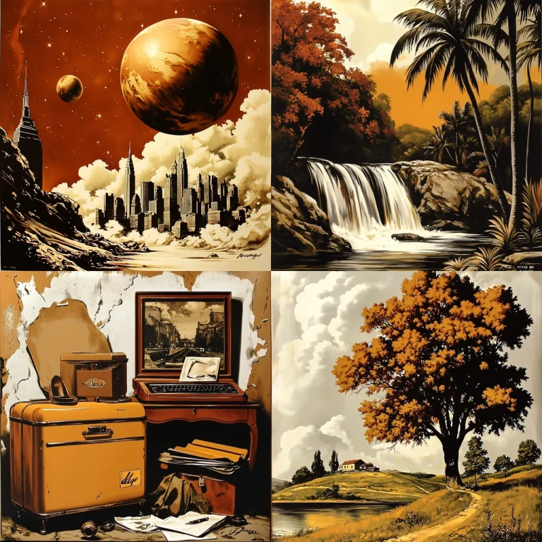 Earthy Tones Landscape Contrast - Midjourney style sref code