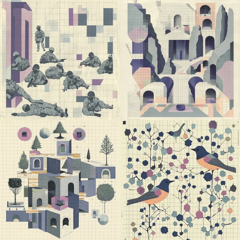 Geometric Pastel Grid - Midjourney style sref code