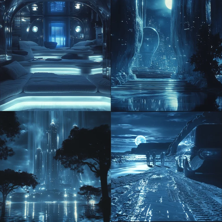 Luminescent Blue Nocturnal Effect - Midjourney style sref code