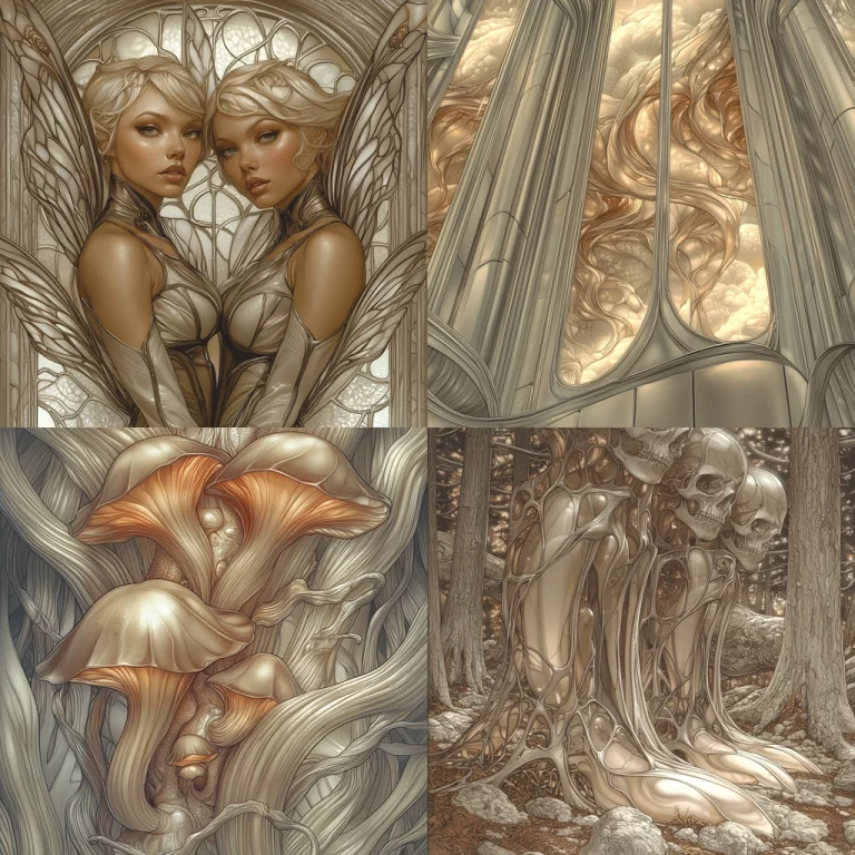 Textured Mystical Bronze Hues - Midjourney style sref code 