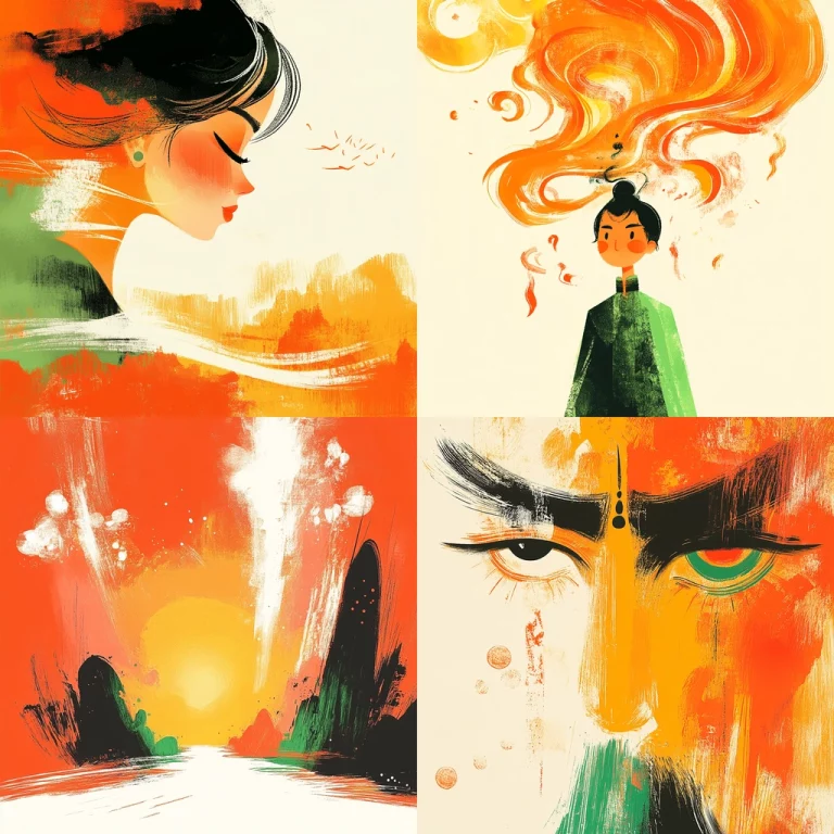 Dynamic Warm Brushstrokes - Midjourney style sref code