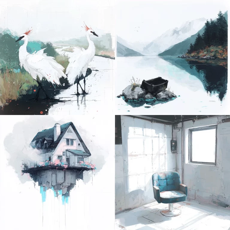 Cool Minimalist Watercolor - Midjourney style sref code