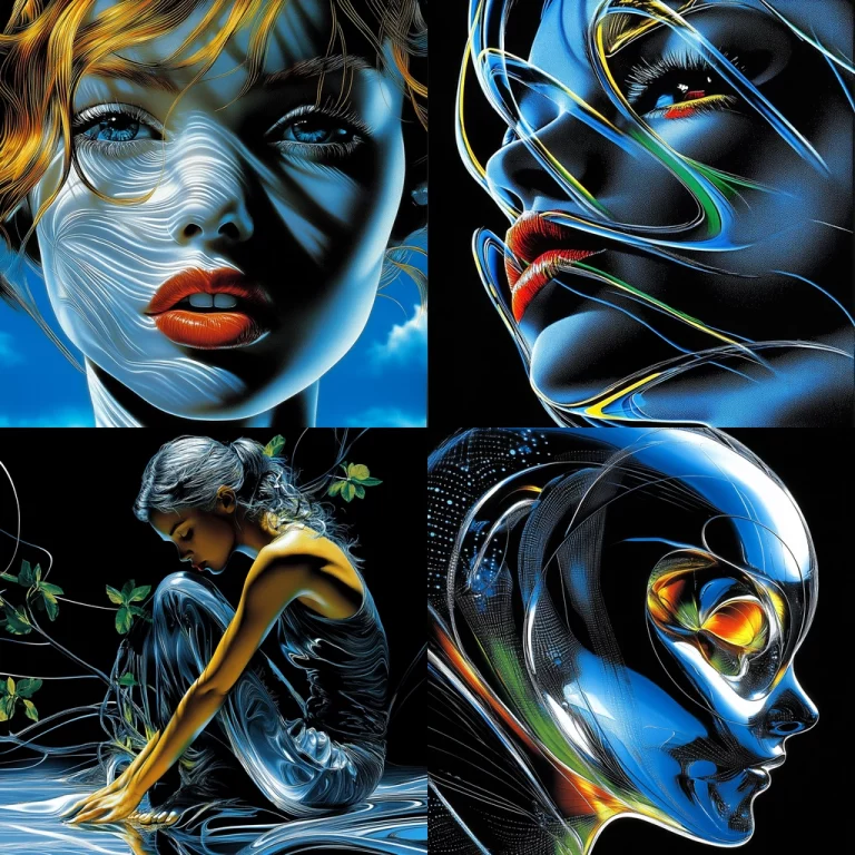 Fluid Metallic Fusion - Midjourney style sref code