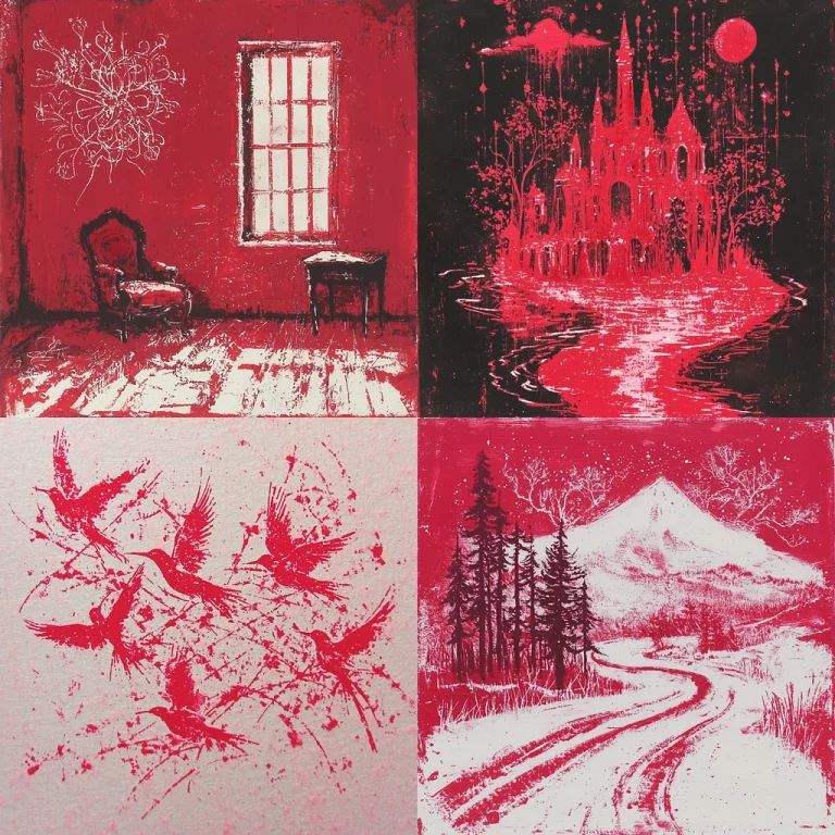 Red Monochrome Fantasia - Midjourney style sref code