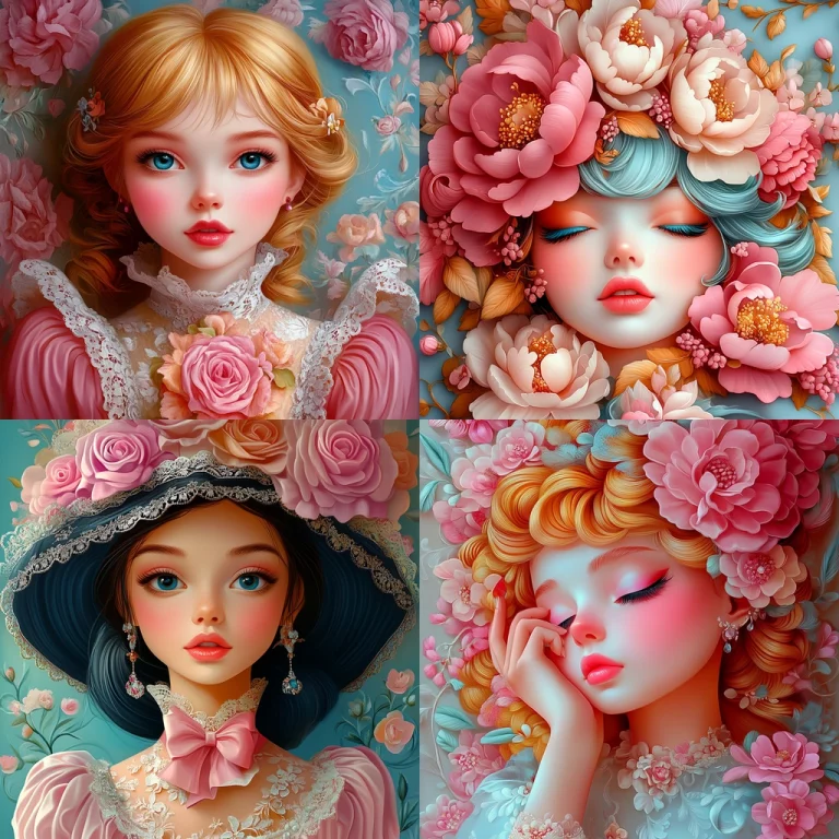 Vivid Pastel Florals Interaction - Midjourney style sref code