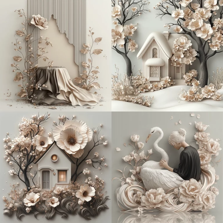 Floral Beige Texture Expression - Midjourney style sref code