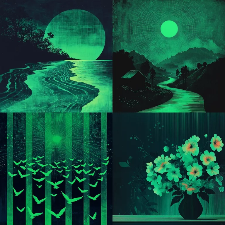 Emerald Glow with Geometric Light - Midjourney style sref code