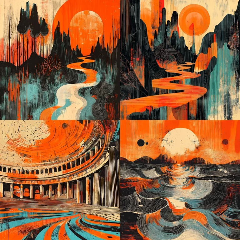 Bold Textured Linework - Midjourney style sref code