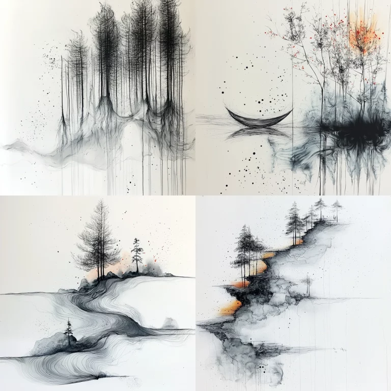 Ethereal Ink Lucid Lines - Midjourney style sref code