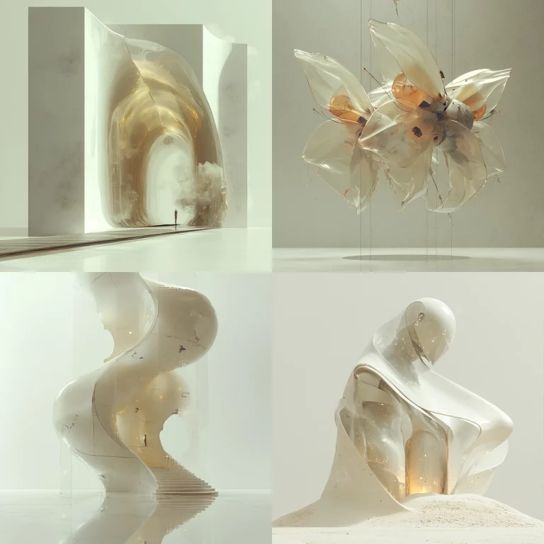 Translucent Minimalist Sculptural Forms - Midjourney style sref code 