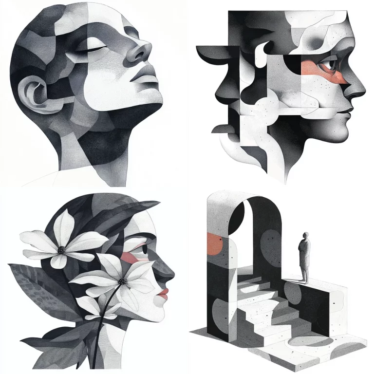 Monochrome Minimal Faces - Midjourney style sref code