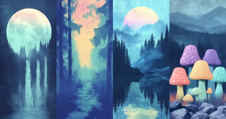 Surreal Nightscapes with Fluorescent Accents - Midjourney style sref code