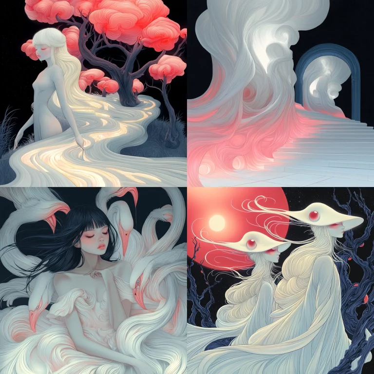 Flowing Neon Surrealism - Midjourney style sref code