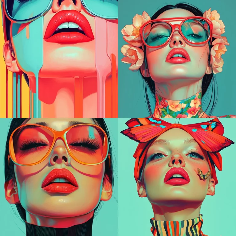 Vibrant Pop Surrealist Blend - Midjourney style sref code