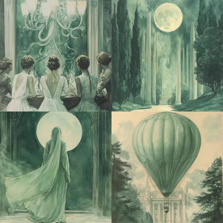 Antique Green Monochrome Echoes - Midjourney style sref code