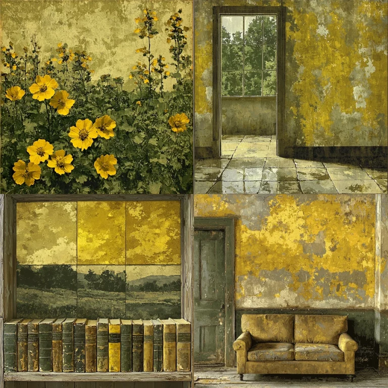 Rustic Yellow Textured Warmth - Midjourney style sref code