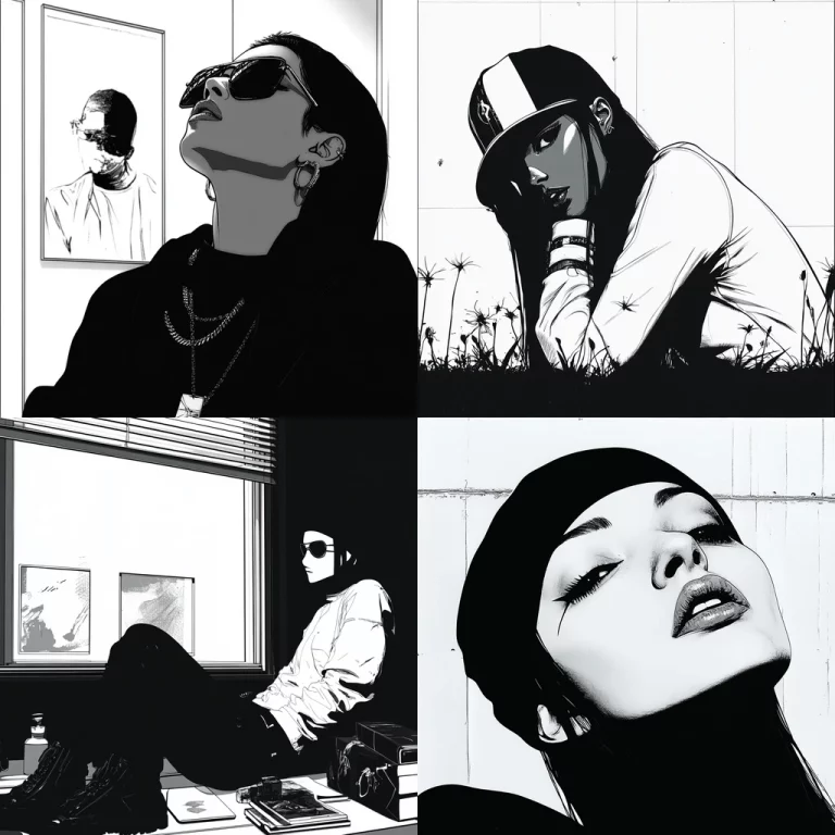 High Contrast Black and White - Midjourney style sref code