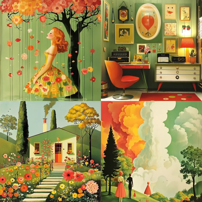 Retro Floral Warmth - Midjourney style sref code