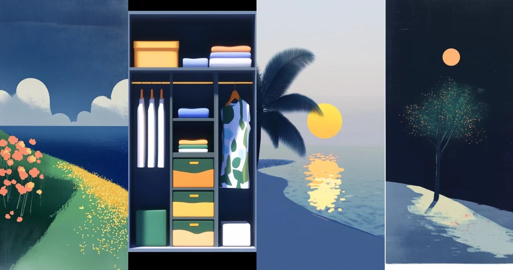 Contrasted Cool Palette Scenes - Midjourney style sref code