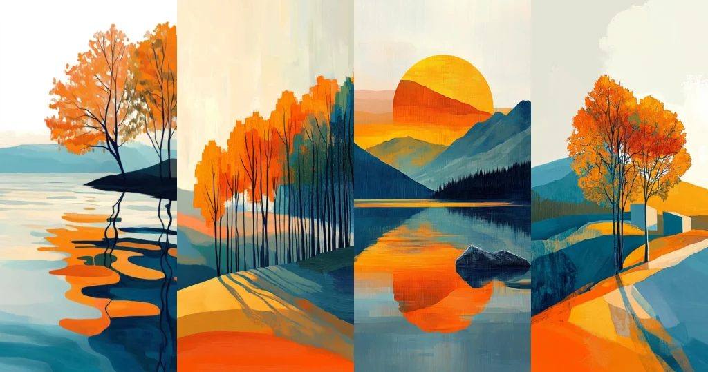 Vibrant Autumn Reflections - Midjourney style sref code