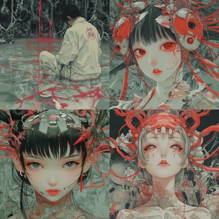 Intricate Red and Gray Composition - Midjourney style sref code