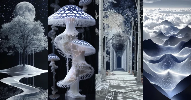 Luminous Monochrome Nightscape - Midjourney style sref code